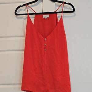 LOFT Red Fitted Buttoned Camisole